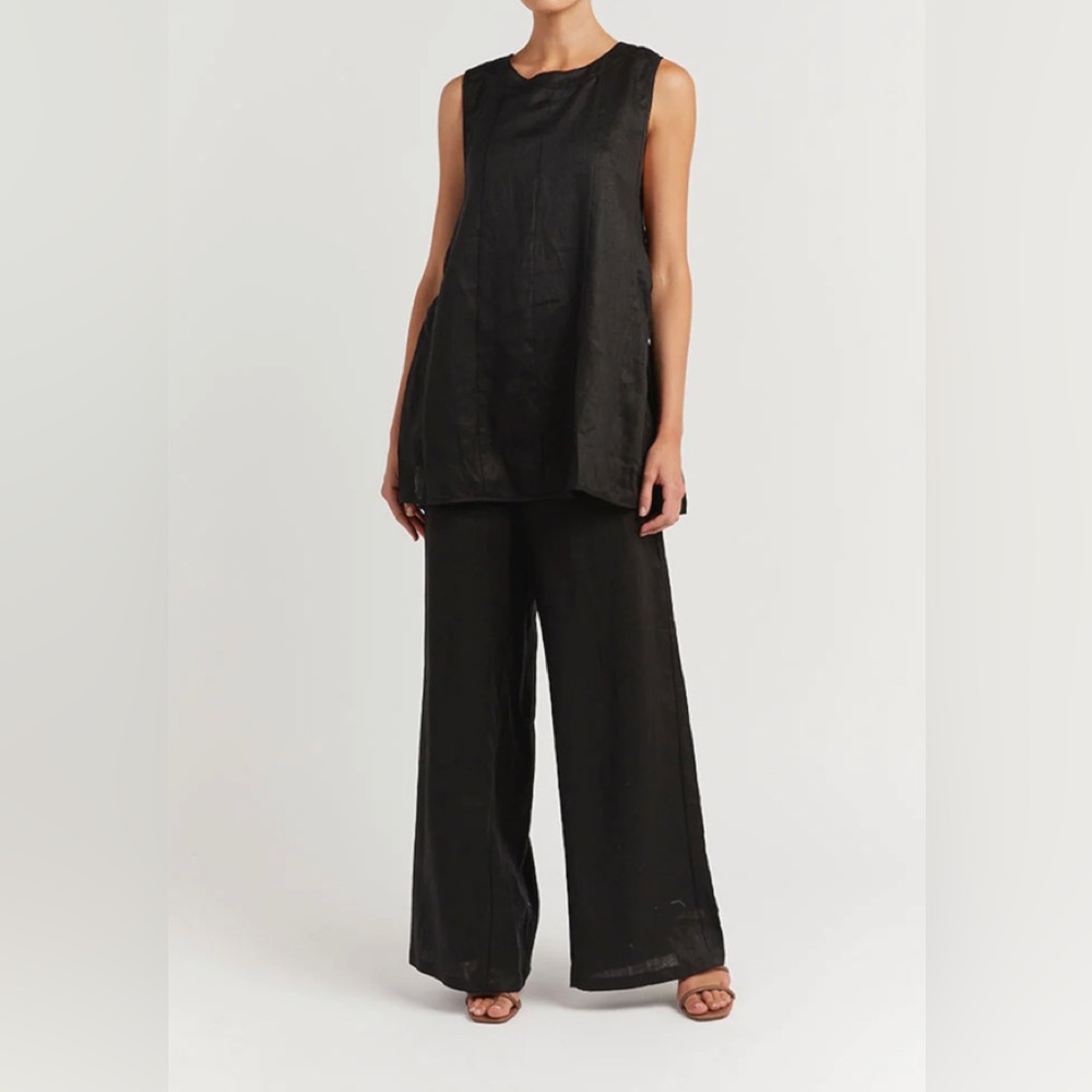 Dissh Lovato Black Linen ring top size 6 USA